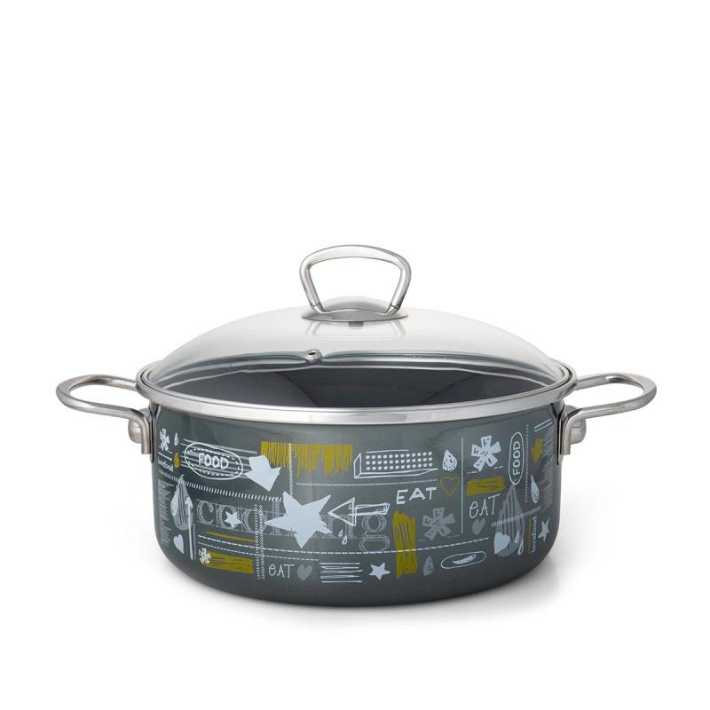 METALAC Плитко тенџере PL.SE.MET.LIGHT 20см/2.75л со капак декор 2792