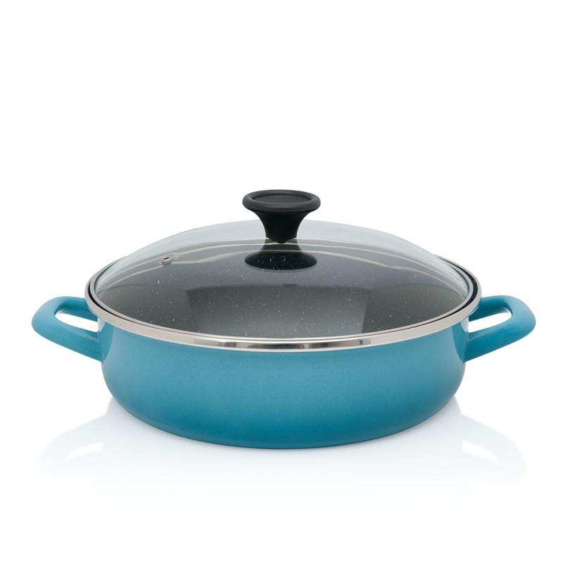 METALAC Тава со капак тартера гранит индукциска 26cm/4L сина