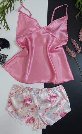 КATJA-ONLINE STORE Сатенски пижами со цветен мотив