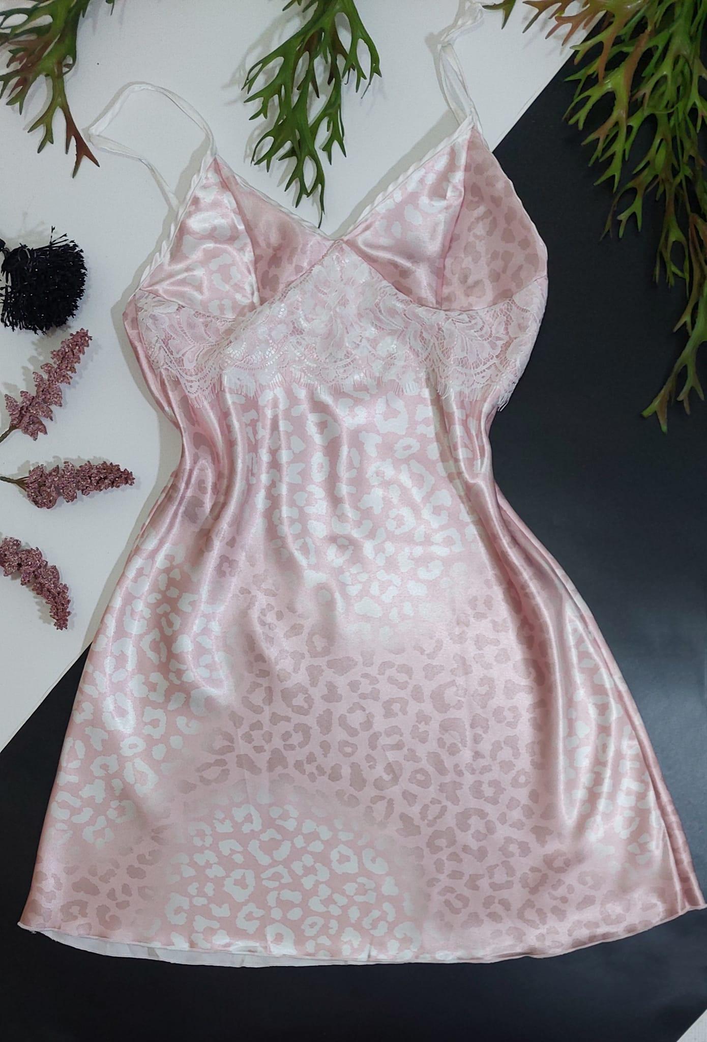 КATJA-ONLINE STORE Сатен ноќница со леопард принт