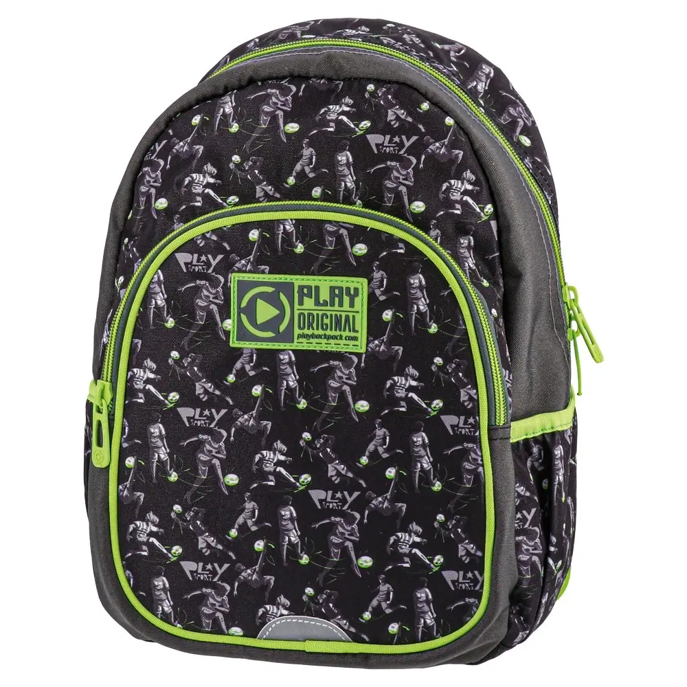 Играјте ранец P2 за предучилишна возраст Фудбал, црно и зелено