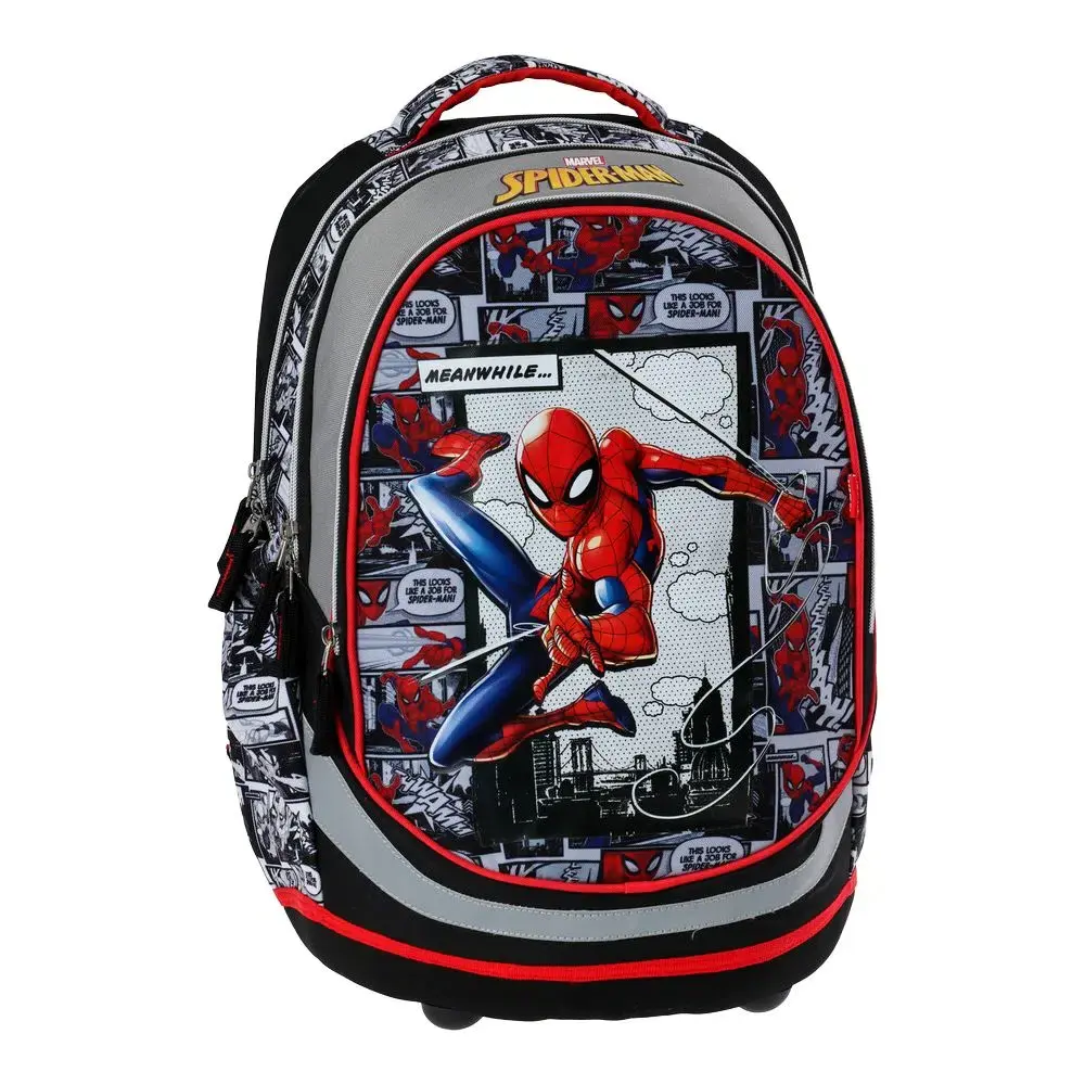 BEST BUY Seven Spiderman Comic Ranac za dečake, Anatomski, Crno-crveni