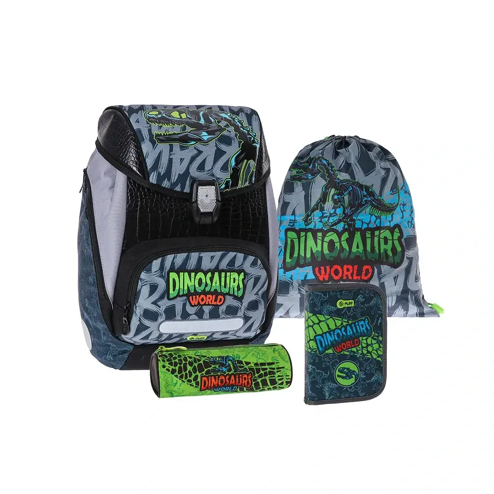 PLAY Logic set Dino world Ранец 4во1, Анатомски, Сив