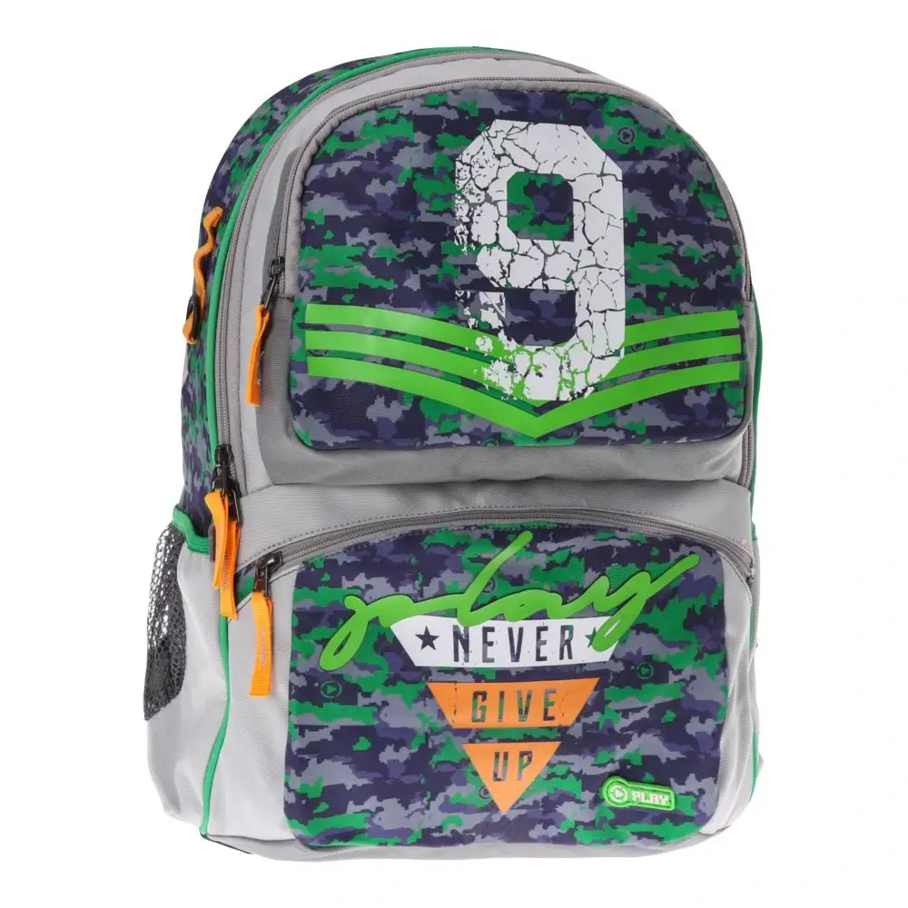 PLAY Next Воен зелен ранец за момчиња, анатомски,