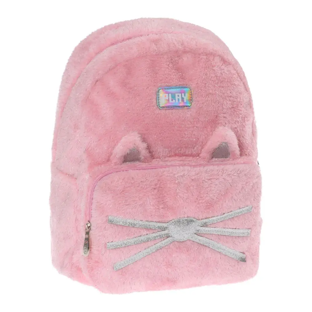 PLAY Поп тренд ранец за девојчиња, плишана мачка, розова