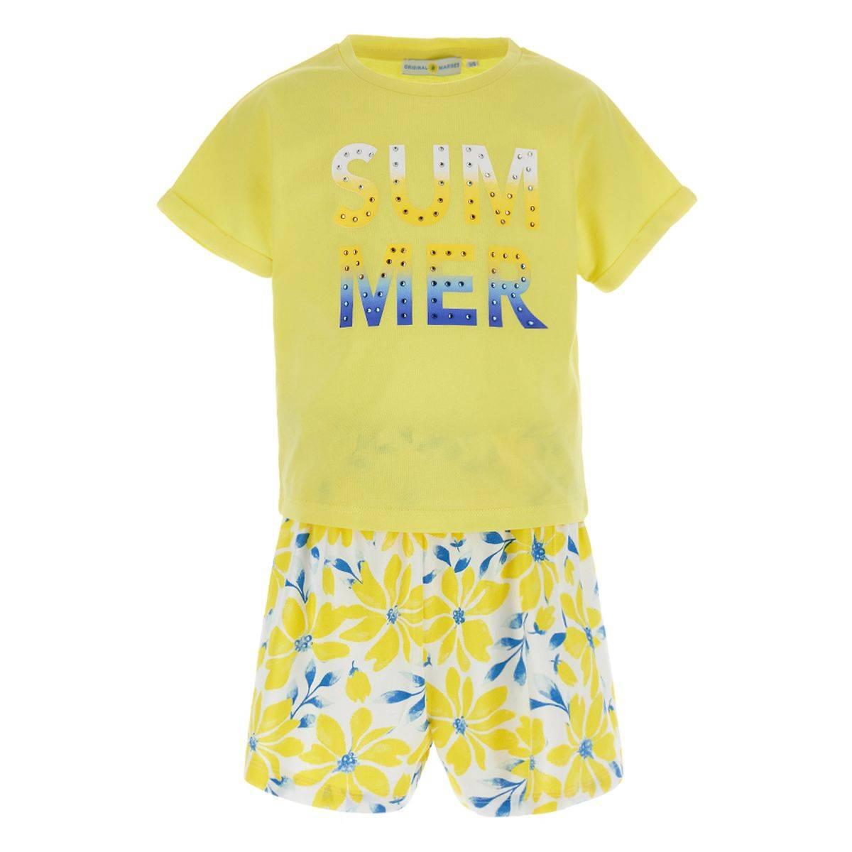ORIGINAL MARINES Сет бермуди и маица за девојчиња, Жолта