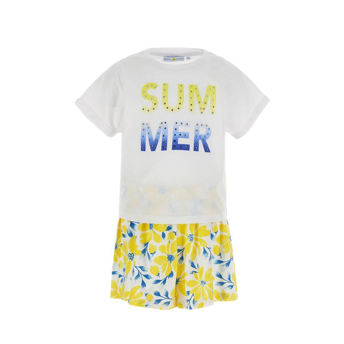 ORIGINAL MARINES Сет бермуди и маица за девојчиња, Бела