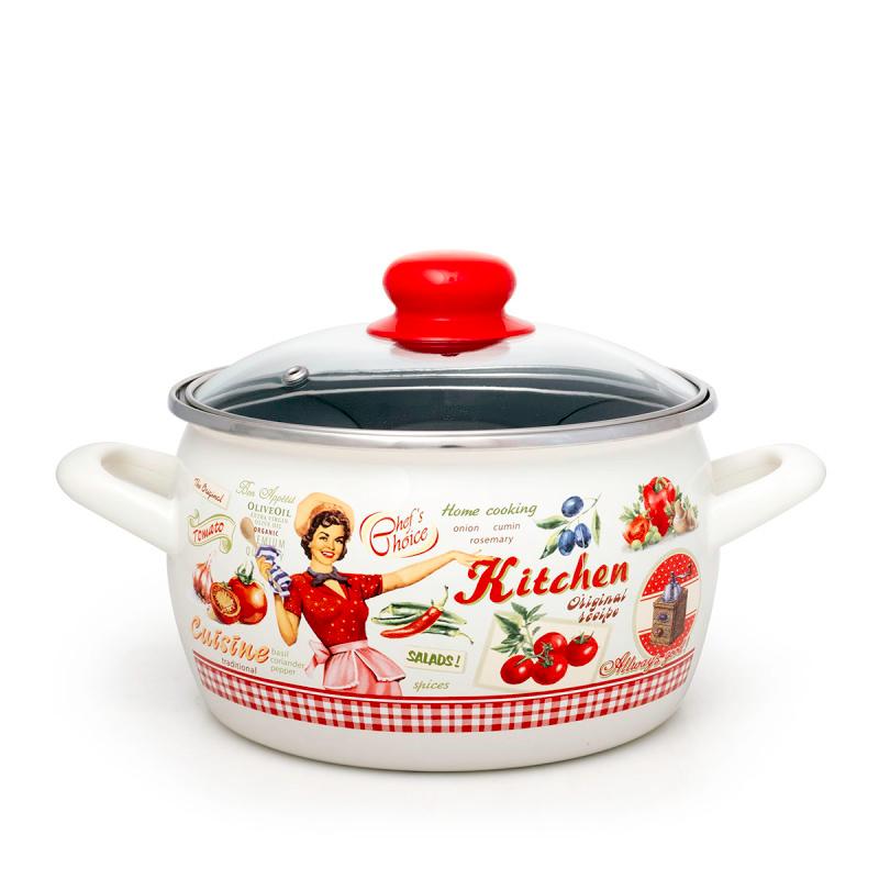 METALAC  Тенџере длабоко принц 18цм/3.1л со капак декор 2564