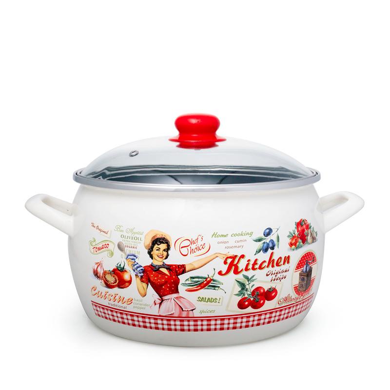 METALAC  Тенџере длабоко принц 24цм/7.5л со капак декор 2564