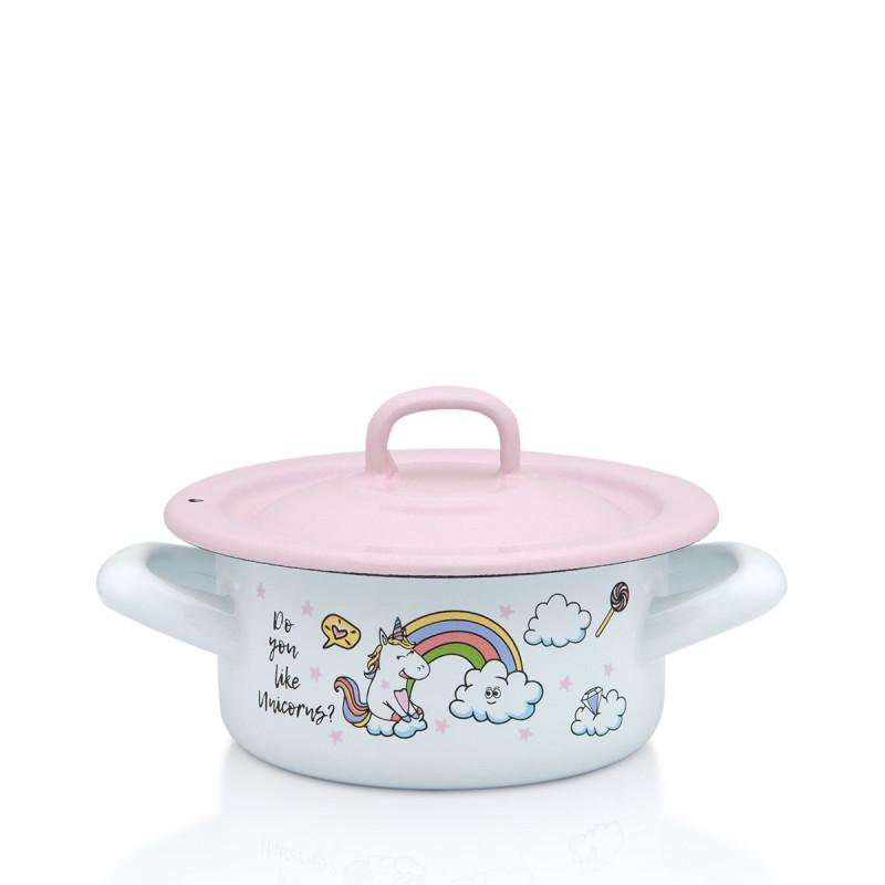 METALAC  Тенџере класичен плитко 12цм/0.75л со капак декор 3349