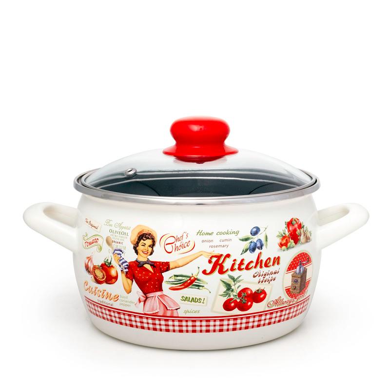 METALAC Длабоко тенџере принц 22цм/5.4л со капак декор 2564