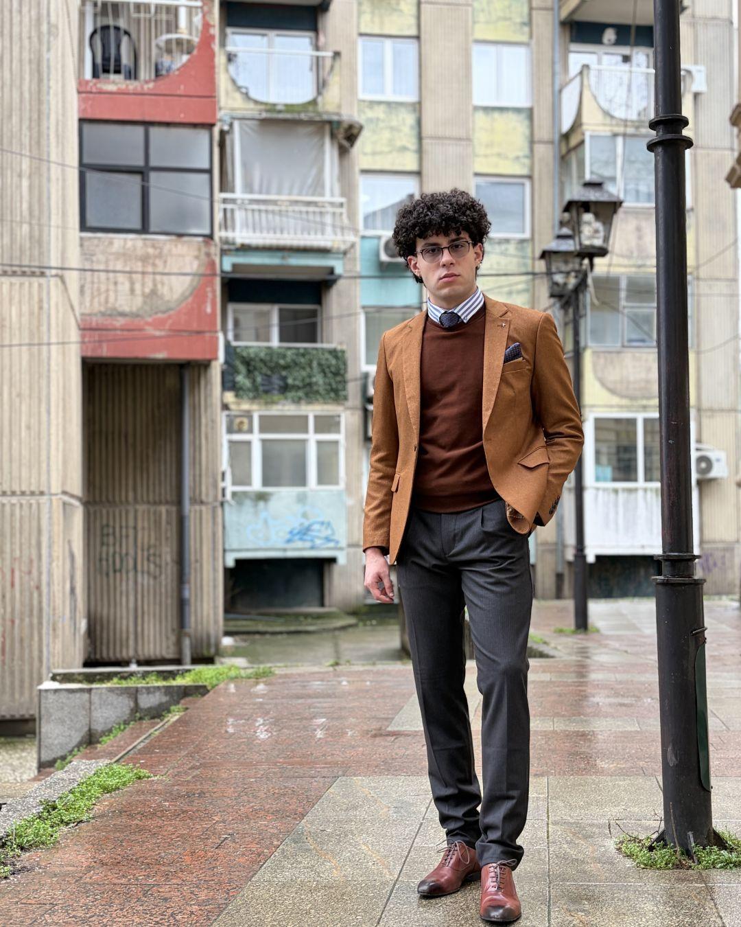 Tello Машки пантолони, темно кафеави