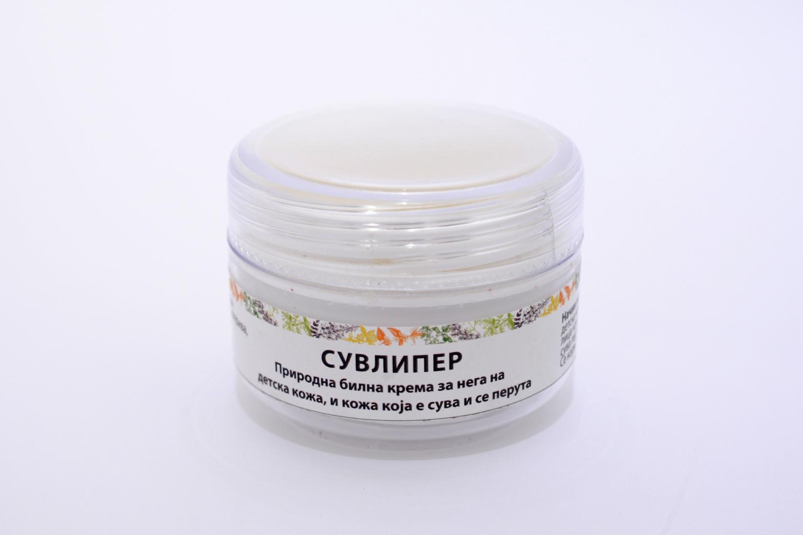СУВЛИПЕР Природна билна крема за нега на детска кожа, кожа која е сува и се перута