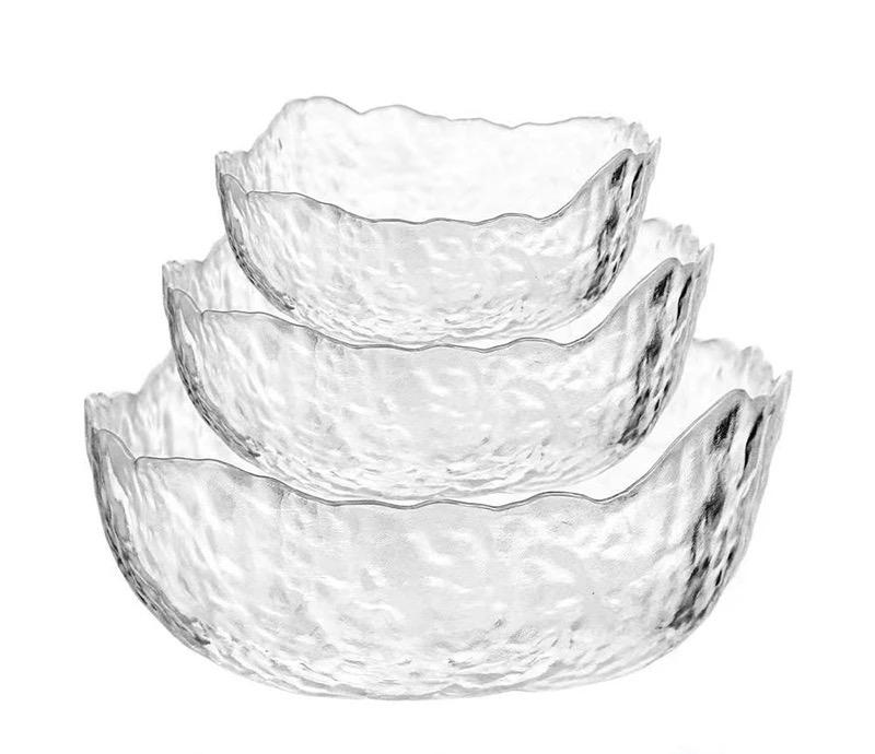 Стаклени здели сет 3 парчиња