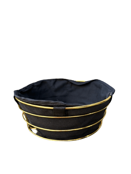 Метална Округла Корпа 22см, Црна-Златна