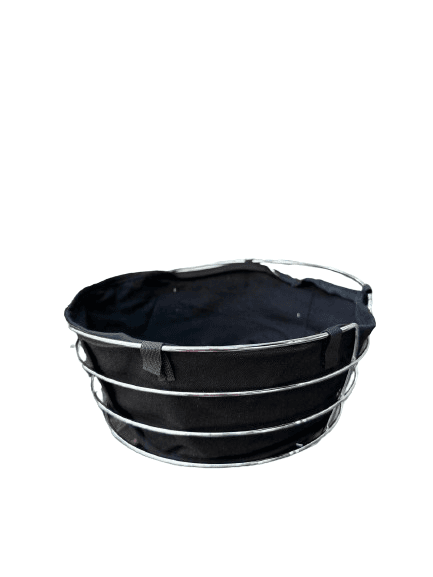 Метална Округла Корпа 22см, Црна-Сребрена