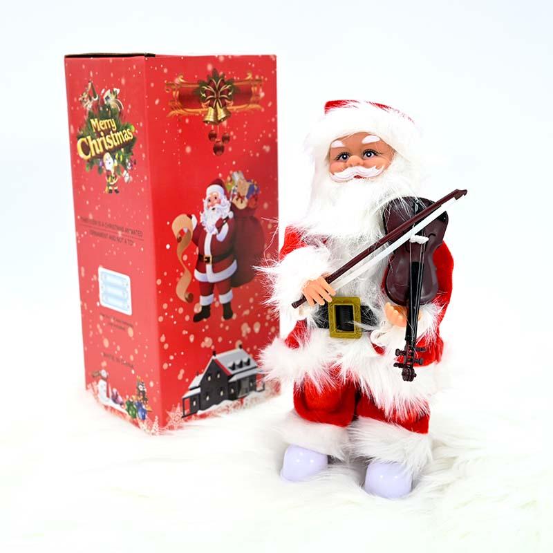 Новогодишен дедо мраз со виолина 30 цм
