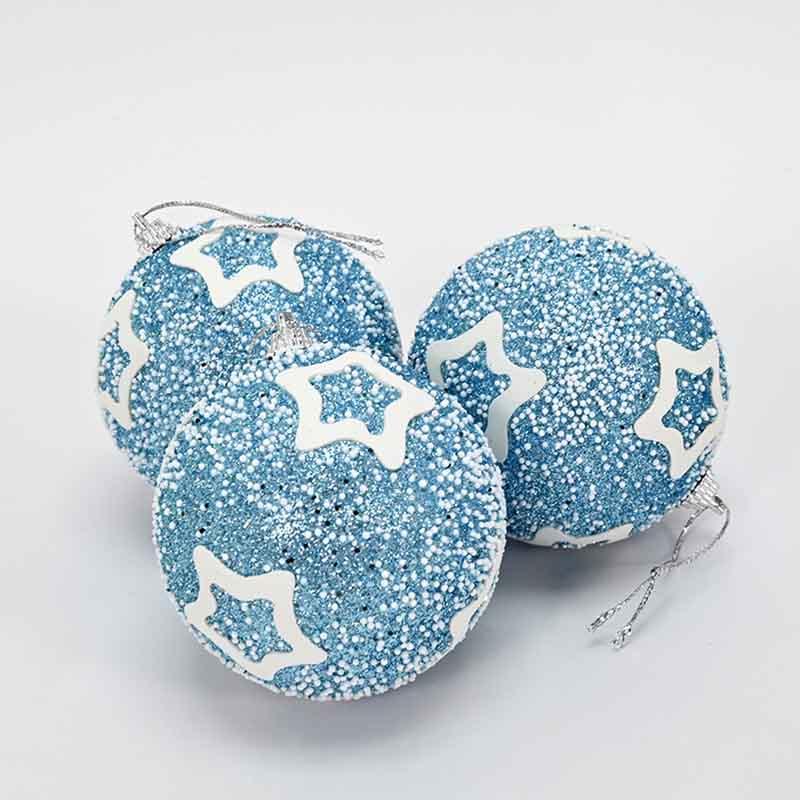 Новогодишни лампиони плави 3/1 стиропор 8цм