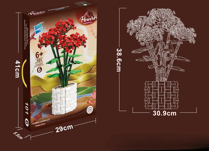 Zuanma Коцки за градење - Цвеќиња од Ipomea Quamoclit 926 парчиња