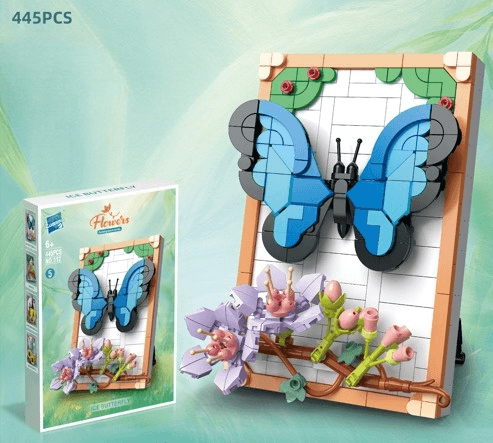 Zuanma Коцки за градење - рамка од бамбус Пеперутка 445 парчиња