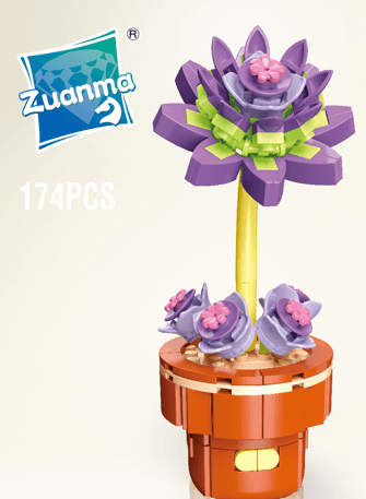 Zuanma Коцки за градење - Цвеќиња Echeveria