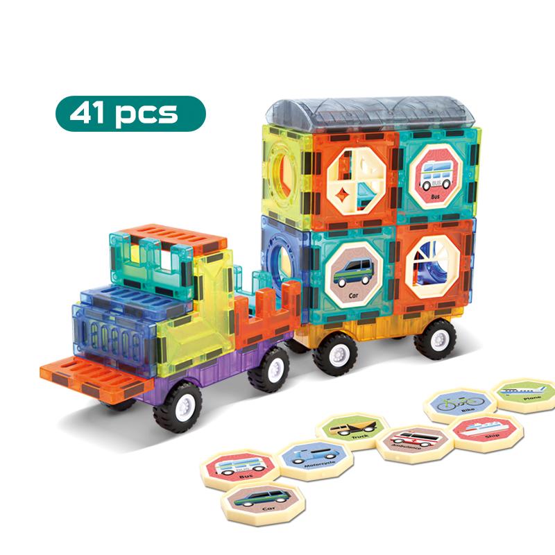 Магнетни градежни коцки во облик на прозор - 41 парчиња