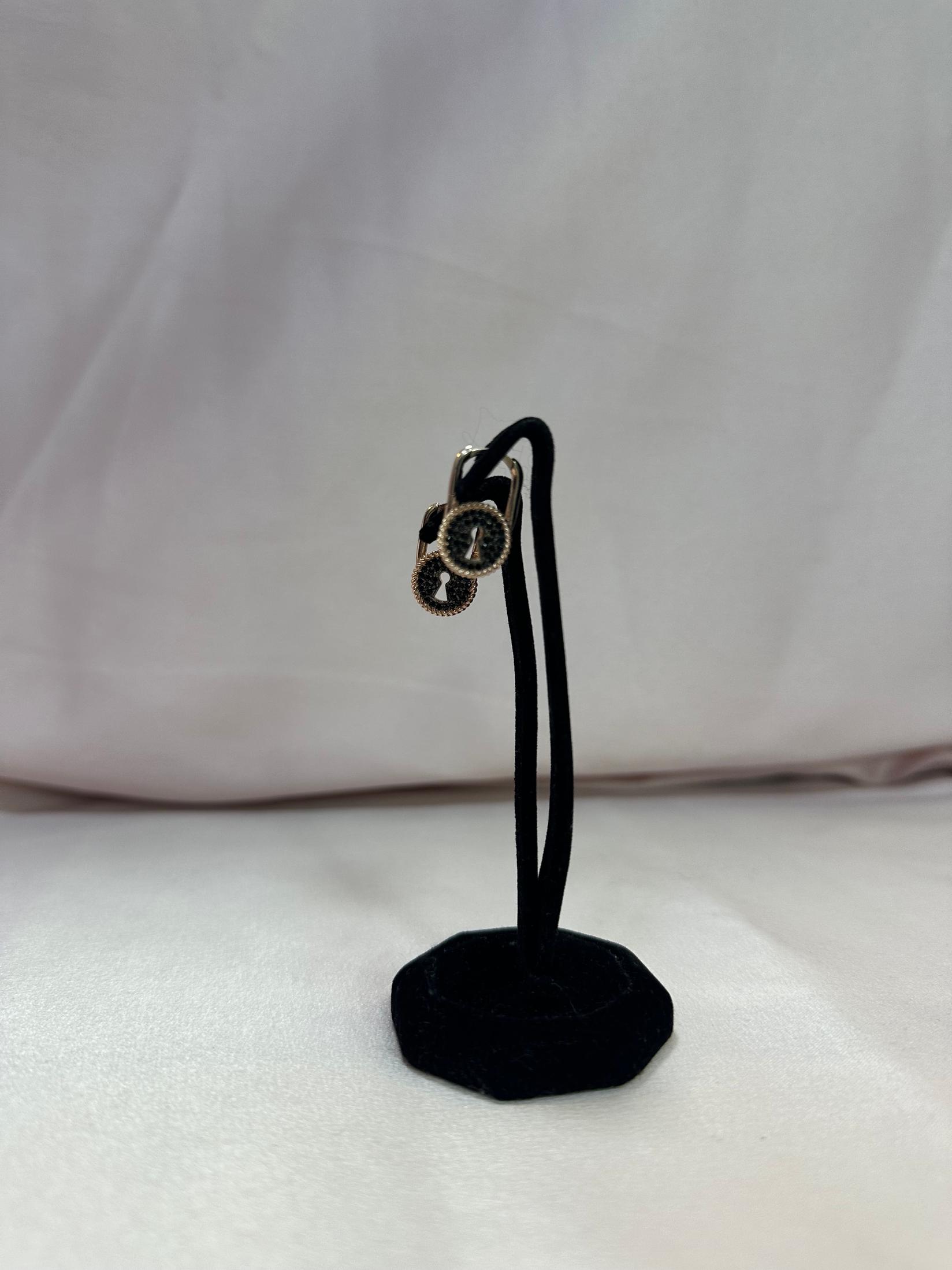 SILVER 925 Сребрени Обетки Катанец, Црни