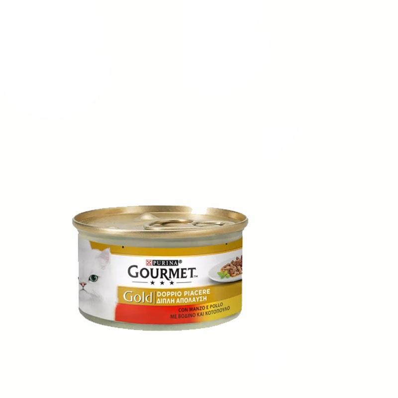 GOURMET Gold Храна за мачки Парчиња со говедско и пилешко во сос [Конзерва 85]