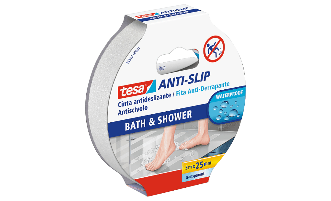 tesa® Против-лизгачка трака бела - (движење со боси нозе)