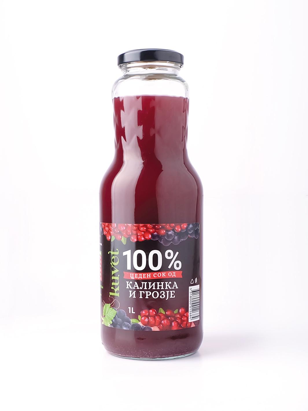Kuvet 100% Сок од калинка и грозје 1l