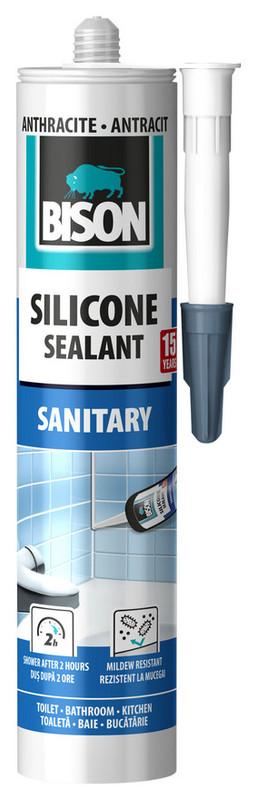 Bison Силикон Санитарен Антрацит 280 мл.