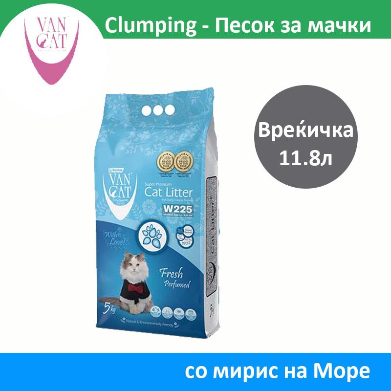 Van Cat Super Premium Песок за мачки со мирис на Море [Вреќичка 11.8л]