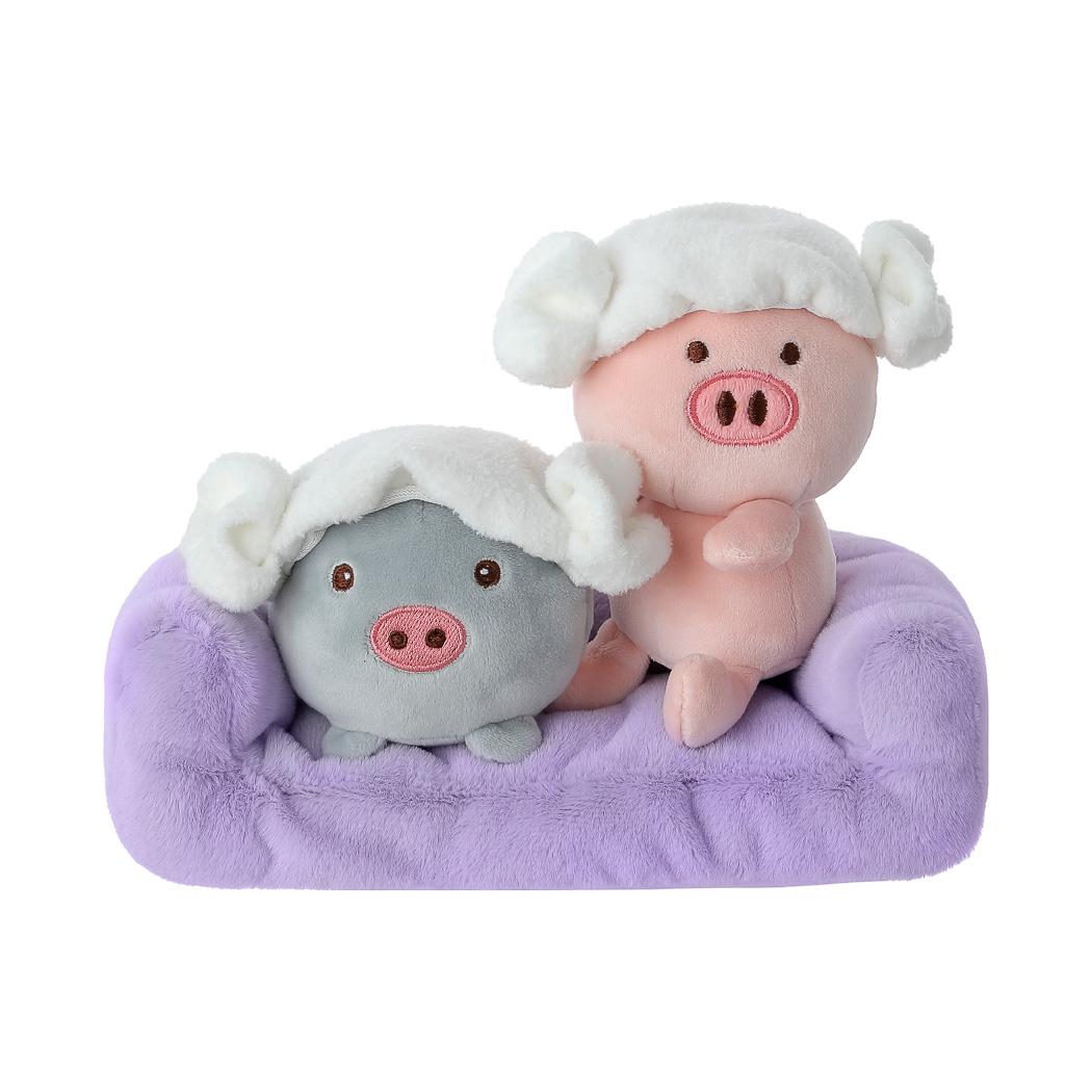 Miniso Играчка плишана - 2 прасиња виолетова