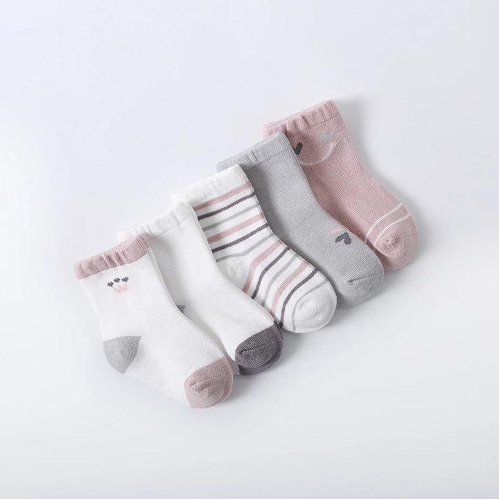 Сет од 5 пара бебешки чорапи