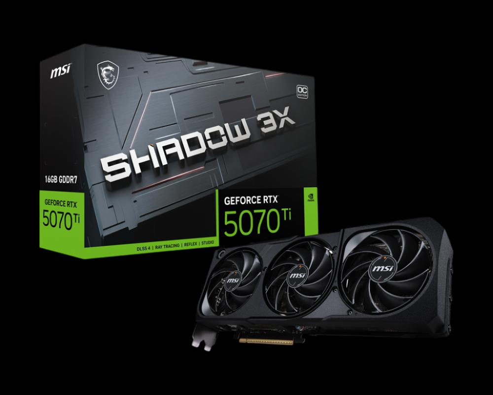 GPU MSI GeForce RTX 5070 Ti SHADOW 3X OC 16GB GDDR7