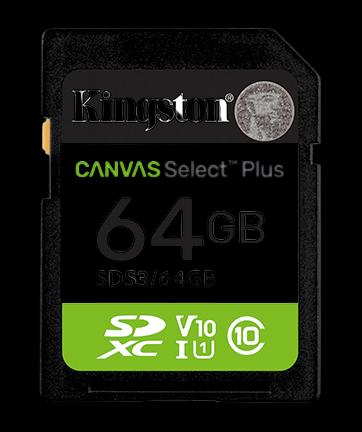 KINGSTON Мемориска Картичка 64GB SDXC Canvas Select Plus Gen3 100MB/s C10 UHS-I U1 V10 (SDS3/64GB)