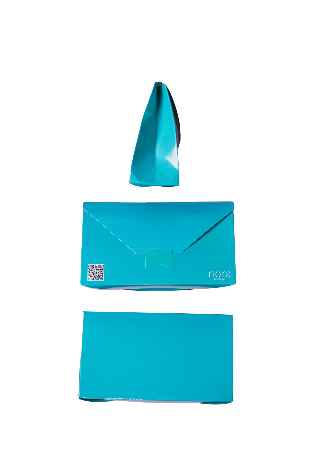 Nora package Сет од три плик ташнички ментол сини