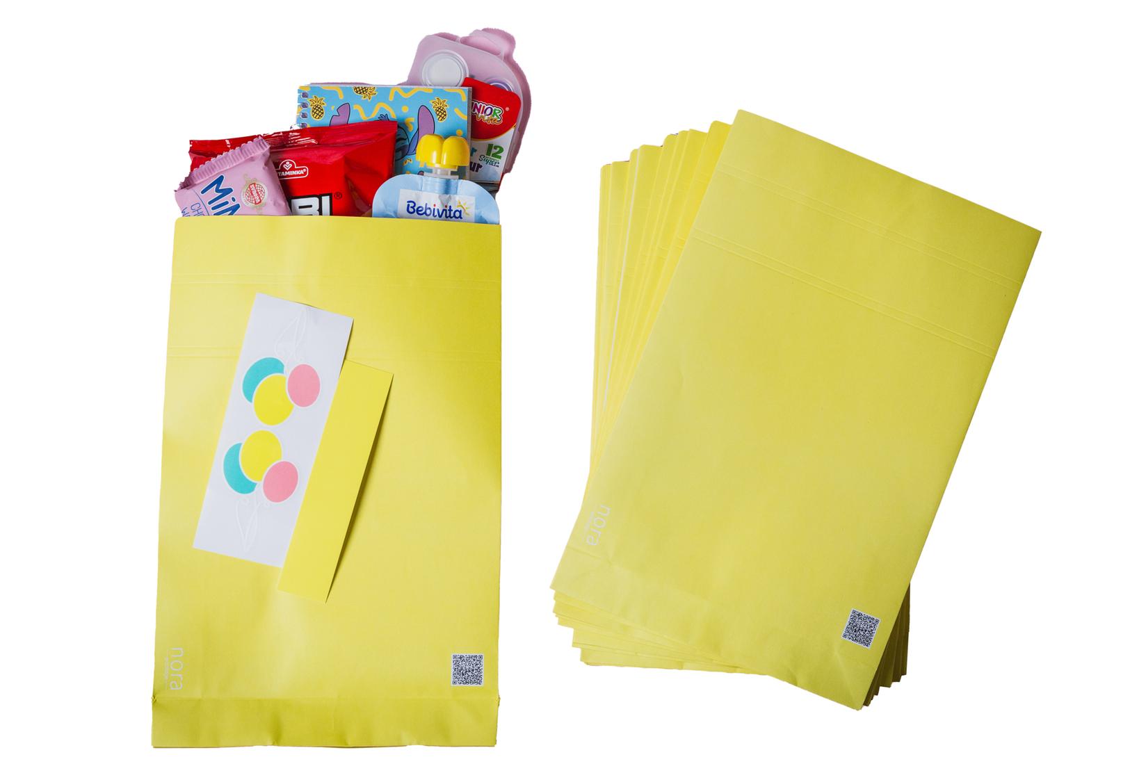 Nora package Сет од десет хартиени ќеси жолти