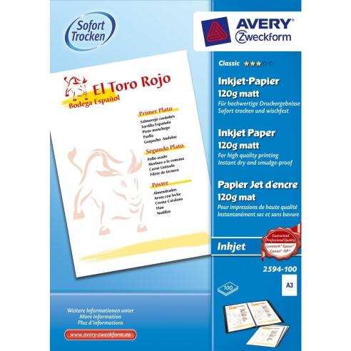 Хартија инкџет А3 1/100 1стр.со фото квалитет-мат 120гр.