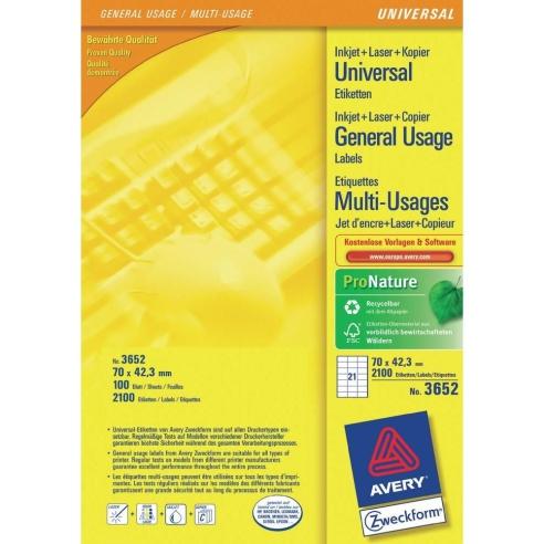 Етикети А4 1/100 2100 етикети 70*42.3мм