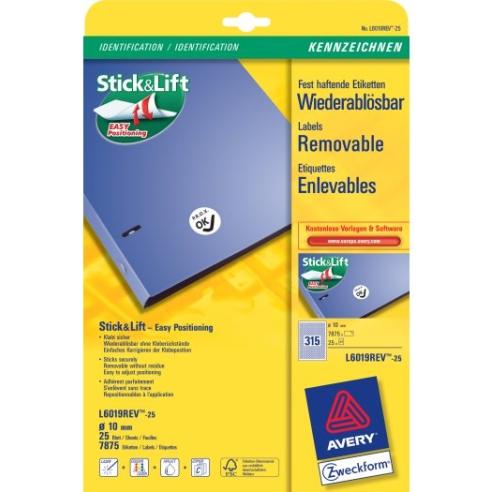 ZWECKFORM Етикети 6019 Л А4/25Л. Ф-10Мм Инкј