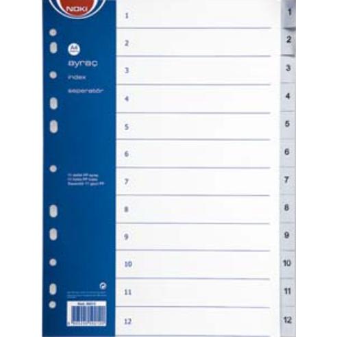 NOKI Разделник 1-12 бројки А4 пвц