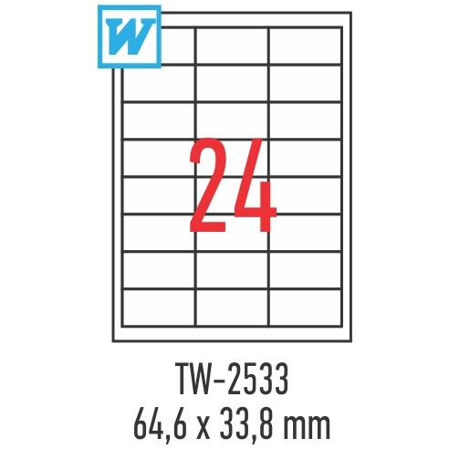 TANEX Етикети А4 1/25 646*338мм