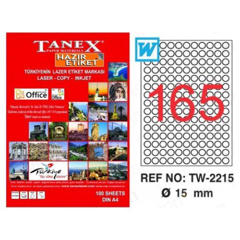 TANEX Етикети А4 Ф-15мм