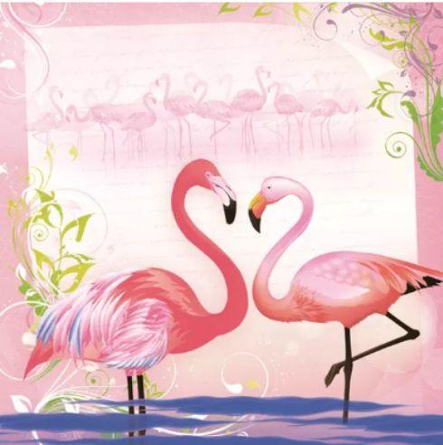 Салфети 33*33мм 1/20 Фламинго