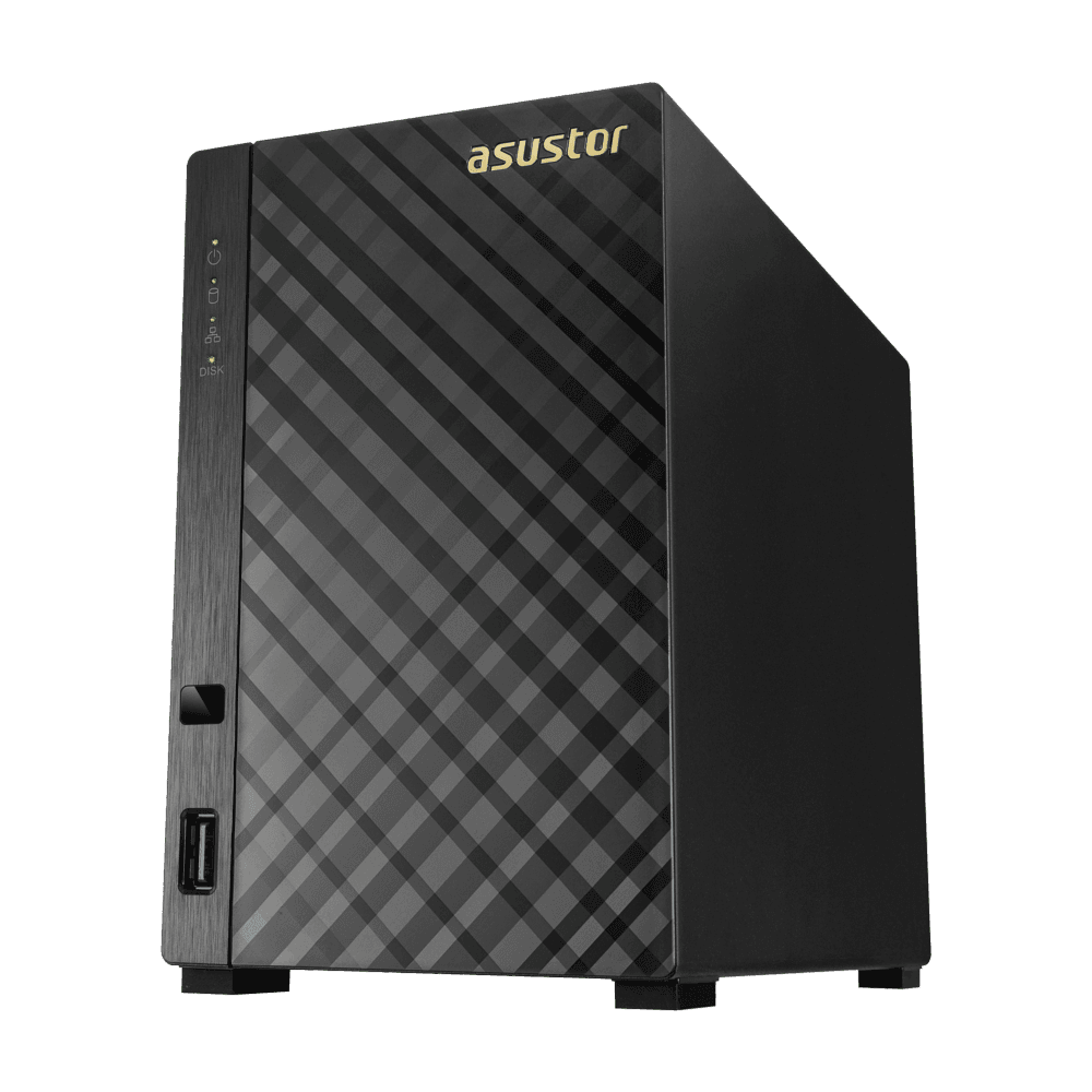 ASUSTOR AS1002T Мрежно поврзано складиште v2, 2 bay NAS, Tower, EU, 512MB DDR3