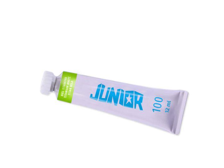 JUNIOR Боја, Темперна, 12мл, Brillio, 132710, Бела