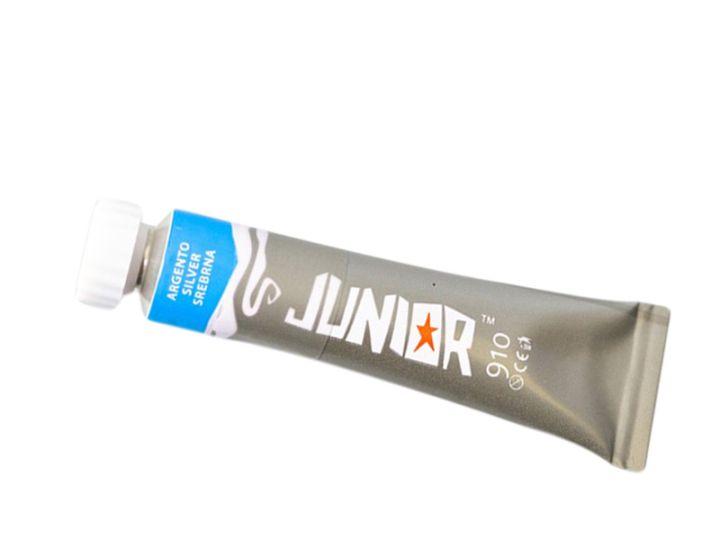 JUNIOR Боја, Темперна, 12мл, Brillio, 132708, Сребрена