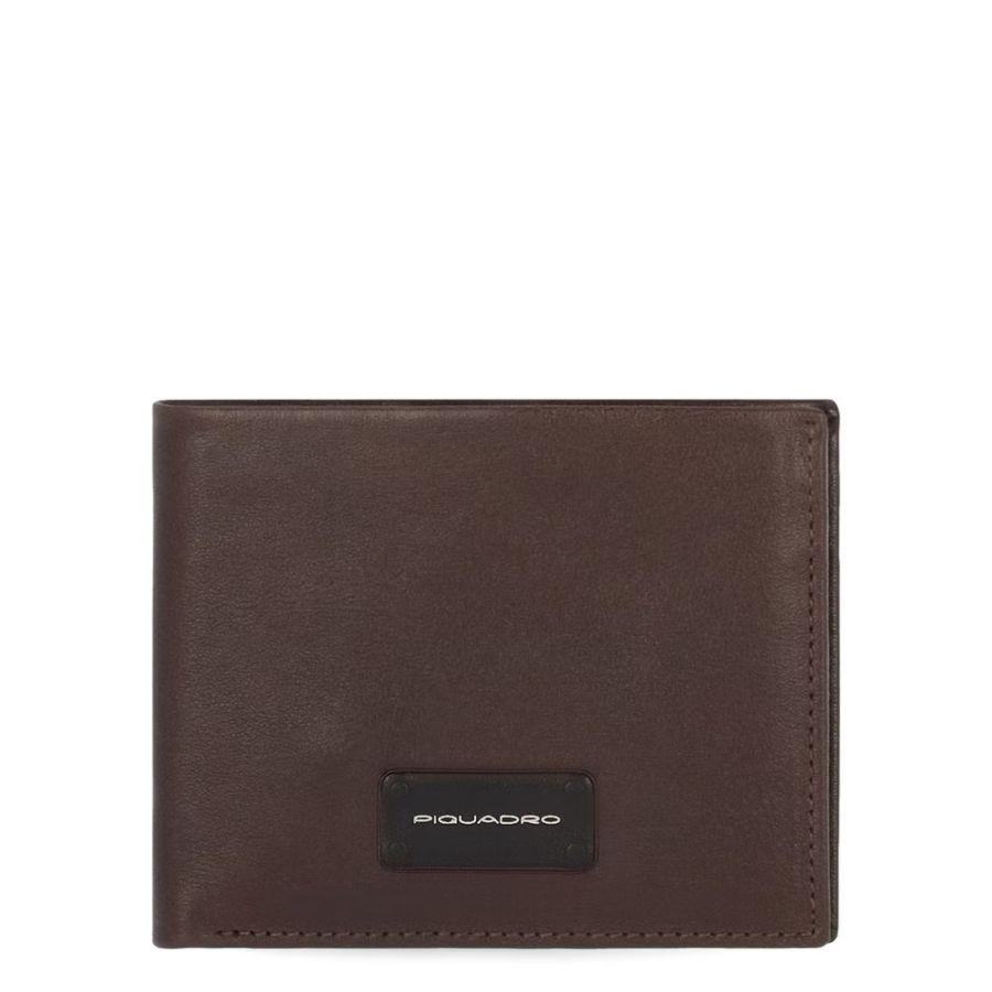 PIQUADRO Паричник, Машки, со додаток за Картички, Кожа, PU3891APR/TM, 11x9x1, 5, Кафена
