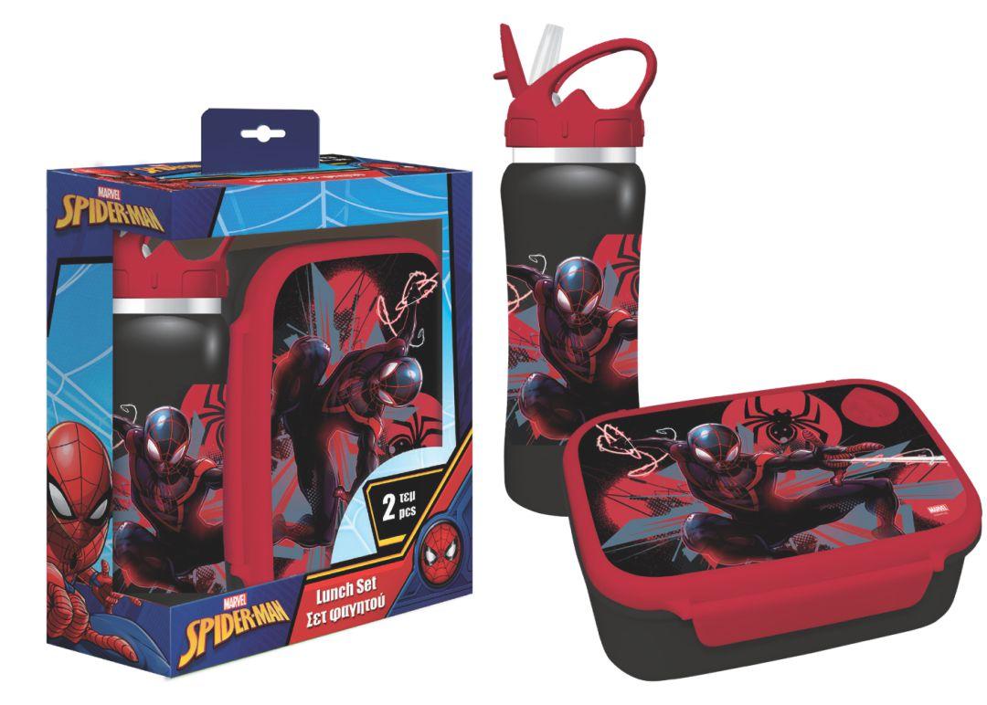 MUST Кутија за ужинка и шише за вода, Spiderman, Lunch Set, 000508009